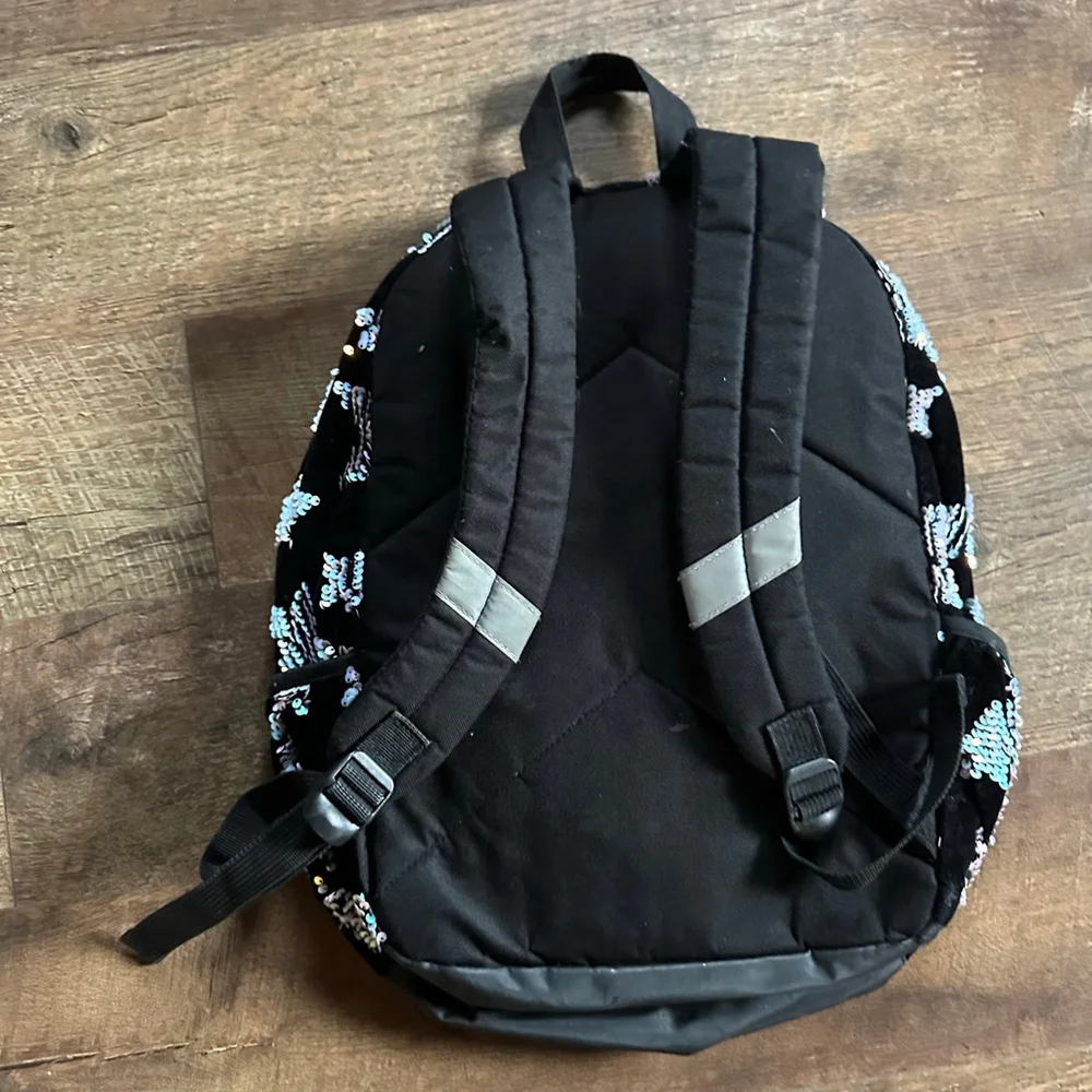 GJustice Black Iridescent Sequin Star Backpack
